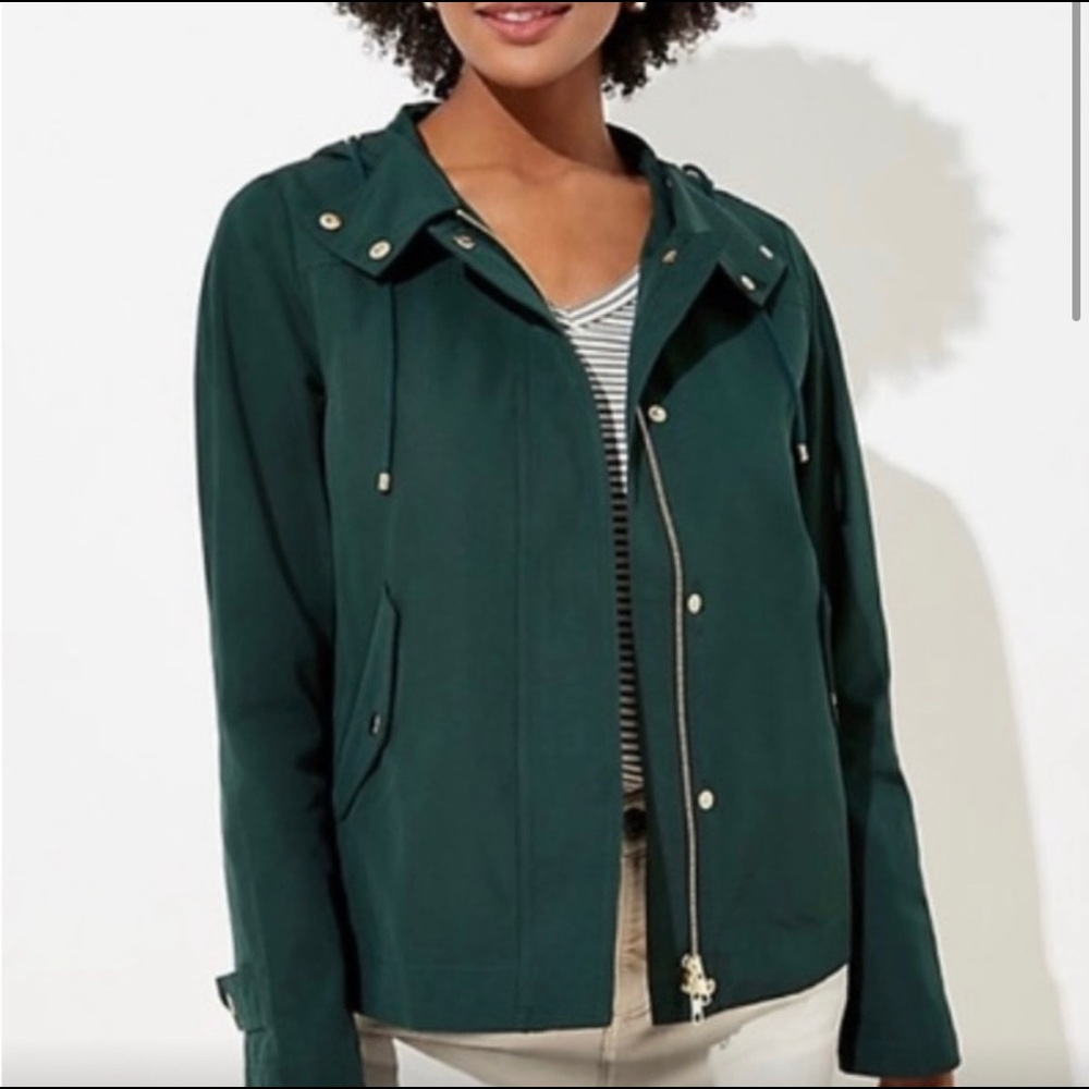 LOFT Dark Green Raincoat